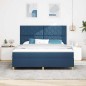 vidaXL Letto Box Spring con materasso e LED Blu 180x200 cm Tessuto vidaXL Letto Box Spring con materasso e LED Blu 180x200 cm Tessuto