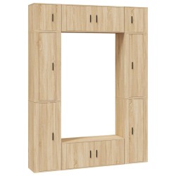 Set Mobili Porta TV 8pz Rovere Sonoma in Legno Multistrato