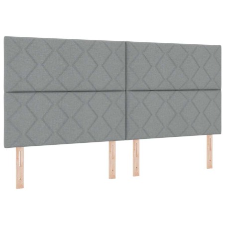 vidaXL Letto a Box con Materasso e Luce LED Grigio chiaro 200x200 cm Tessuto