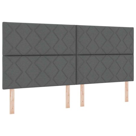 vidaXL Letto Box Spring con Materasso & LED Grigio Scuro 200x200 cm in Tessuto