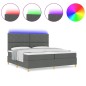 vidaXL Letto Box Spring con Materasso & LED Grigio Scuro 200x200 cm in Tessuto vidaXL Letto Box Spring con Materasso & LED Grigio Scuro 200x200 cm in Tessuto