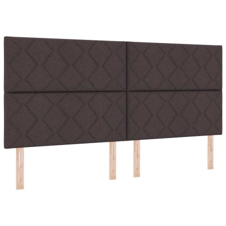 vidaXL Letto Box Spring con Materasso & LED Marrone Scuro 200x200 cm Tessuto