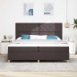 vidaXL Letto Box Spring con Materasso & LED Marrone Scuro 200x200 cm Tessuto vidaXL Letto Box Spring con Materasso & LED Marrone Scuro 200x200 cm Tessuto