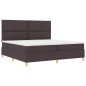 vidaXL Letto Box Spring con Materasso & LED Marrone Scuro 200x200 cm Tessuto vidaXL Letto Box Spring con Materasso & LED Marrone Scuro 200x200 cm Tessuto