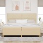 vidaXL Letto con Box Spring e Materasso & LED panna 200x200 cm in tessuto