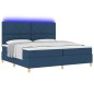 vidaXL Letto con box spring con materasso e LED blu 200x200 cm in tessuto