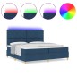 vidaXL Letto con box spring con materasso e LED blu 200x200 cm in tessuto