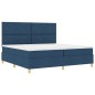 vidaXL Letto con box spring con materasso e LED blu 200x200 cm in tessuto