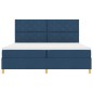 vidaXL Letto con box spring con materasso e LED blu 200x200 cm in tessuto