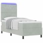 vidaXL Letto Box Spring con Materasso e Luce LED Grigio Chiaro 80x200 cm Velluto vidaXL Letto Box Spring con Materasso e Luce LED Grigio Chiaro 80x200 cm Velluto