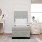 vidaXL Letto Box Spring con Materasso e Luce LED Grigio Chiaro 80x200 cm Velluto vidaXL Letto Box Spring con Materasso e Luce LED Grigio Chiaro 80x200 cm Velluto