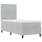 vidaXL Letto Box Spring con Materasso e Luce LED Grigio Chiaro 80x200 cm Velluto vidaXL Letto Box Spring con Materasso e Luce LED Grigio Chiaro 80x200 cm Velluto