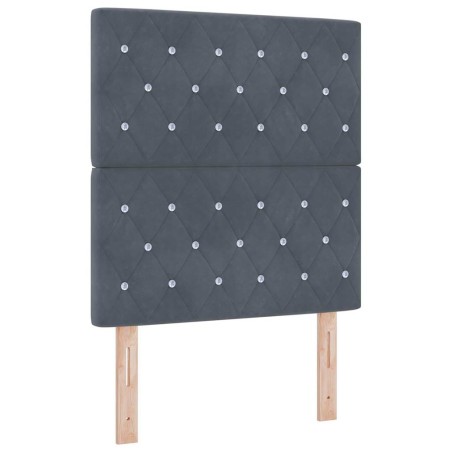 vidaXL Letto a Rete con Materasso e LED Grigio Scuro 80x200 cm Velluto
