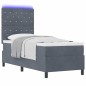 vidaXL Letto a Rete con Materasso e LED Grigio Scuro 80x200 cm Velluto