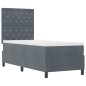 vidaXL Letto a Rete con Materasso e LED Grigio Scuro 80x200 cm Velluto