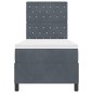 vidaXL Letto a Rete con Materasso e LED Grigio Scuro 80x200 cm Velluto