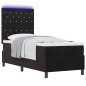 vidaXL Letto Box Spring con Materasso e LED Nero 80x200 cm Velluto