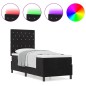 vidaXL Letto Box Spring con Materasso e LED Nero 80x200 cm Velluto