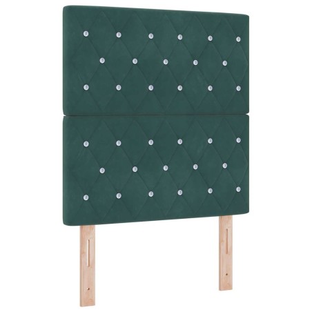 vidaXL Letto con Rete a Molle e Materasso & LED Verde Scuro 80x200 cm Velluto