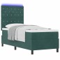vidaXL Letto con Rete a Molle e Materasso & LED Verde Scuro 80x200 cm Velluto
