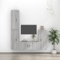 Set di Mobili Porta TV 4 pz Grigio Sonoma in Legno Multistrato Set di Mobili Porta TV 4 pz Grigio Sonoma in Legno Multistrato