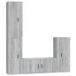Set di Mobili Porta TV 4 pz Grigio Sonoma in Legno Multistrato Set di Mobili Porta TV 4 pz Grigio Sonoma in Legno Multistrato