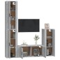 Set di Mobili Porta TV 4 pz Grigio Sonoma in Legno Multistrato Set di Mobili Porta TV 4 pz Grigio Sonoma in Legno Multistrato