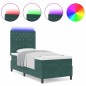 vidaXL Letto a molle con materasso e LED verde scuro 90x190 cm in velluto vidaXL Letto a molle con materasso e LED verde scuro 90x190 cm in velluto