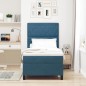vidaXL Letto a Barriera con Materasso & LED Blu Scuro 90x190 cm Velluto vidaXL Letto a Barriera con Materasso & LED Blu Scuro 90x190 cm Velluto