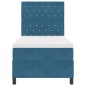 vidaXL Letto a Barriera con Materasso & LED Blu Scuro 90x190 cm Velluto vidaXL Letto a Barriera con Materasso & LED Blu Scuro 90x190 cm Velluto