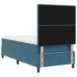 vidaXL Letto a Barriera con Materasso & LED Blu Scuro 90x190 cm Velluto vidaXL Letto a Barriera con Materasso & LED Blu Scuro 90x190 cm Velluto