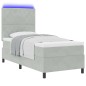 vidaXL Letto a Box con Materasso e Luce LED Grigio Chiaro 90x200 cm in Velluto vidaXL Letto a Box con Materasso e Luce LED Grigio Chiaro 90x200 cm in Velluto