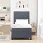 vidaXL Letto Box Spring con Materasso e LED Grigio Scuro 90x200 cm Velluto vidaXL Letto Box Spring con Materasso e LED Grigio Scuro 90x200 cm Velluto