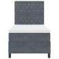 vidaXL Letto Box Spring con Materasso e LED Grigio Scuro 90x200 cm Velluto vidaXL Letto Box Spring con Materasso e LED Grigio Scuro 90x200 cm Velluto