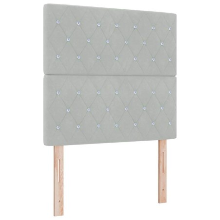 vidaXL Box Spring Letto con Materasso e Luce LED Grigio Chiaro 120x190 cm in Velluto