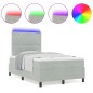 vidaXL Box Spring Letto con Materasso e Luce LED Grigio Chiaro 120x190 cm in Velluto