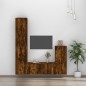 Set di Mobili Porta TV 4 pz Rovere Fumo in Legno Multistrato Set di Mobili Porta TV 4 pz Rovere Fumo in Legno Multistrato
