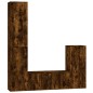 Set di Mobili Porta TV 4 pz Rovere Fumo in Legno Multistrato Set di Mobili Porta TV 4 pz Rovere Fumo in Legno Multistrato