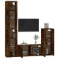 Set di Mobili Porta TV 4 pz Rovere Fumo in Legno Multistrato Set di Mobili Porta TV 4 pz Rovere Fumo in Legno Multistrato