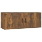 Set di Mobili Porta TV 4 pz Rovere Fumo in Legno Multistrato Set di Mobili Porta TV 4 pz Rovere Fumo in Legno Multistrato