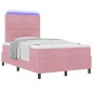 vidaXL Letto a Box Spring con Materasso e LED Rosa 120x190 cm Velluto