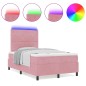vidaXL Letto a Box Spring con Materasso e LED Rosa 120x190 cm Velluto