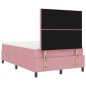 vidaXL Letto a Box Spring con Materasso e LED Rosa 120x190 cm Velluto