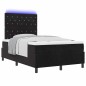 Letto Box Spring con Materasso e LED Nero 120x200 cm in Velluto Letto Box Spring con Materasso e LED Nero 120x200 cm in Velluto