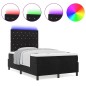 Letto Box Spring con Materasso e LED Nero 120x200 cm in Velluto Letto Box Spring con Materasso e LED Nero 120x200 cm in Velluto