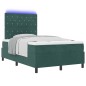 vidaXL Letto a box con materasso e LED Verde Scuro 120x200 cm Velluto vidaXL Letto a box con materasso e LED Verde Scuro 120x200 cm Velluto