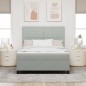 vidaXL Letto a Rete con Materasso e Luce LED Grigio Chiaro 140x190 cm Velluto