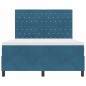 Letto a box spring con materasso e LED blu scuro 140x190 cm in velluto