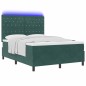 vidaXL Letto a Rete con Materasso e LED Verde Scuro 140x200 cm Velluto vidaXL Letto a Rete con Materasso e LED Verde Scuro 140x200 cm Velluto