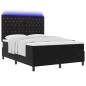 vidaXL Letto Box Spring con Materasso e LED Nero 160x200 cm Velluto vidaXL Letto Box Spring con Materasso e LED Nero 160x200 cm Velluto
